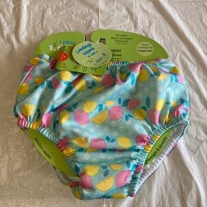 IPlay Green Sprouts Aqua Lemon Daisey Swimsuit  Diaper Size 4T